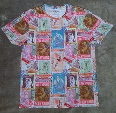 GUESS PLAY HARD Girls Girls Girls Cotton T Shirt Size Medium Slim Fit Brand New!