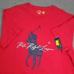 New Polo Ralph Lauren T-Shirt Men’s 2XL Short Sleeve Red Big Pony Spellout NWT