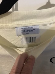 Off-White Flock OW Basic Logo S/S Crew Tee Beige/Black woman’s MPN