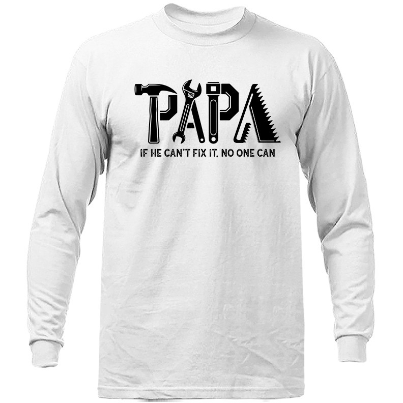 Papa Dad Husband Daddy Protector Hero Fathers Day Gift Long Sleeve