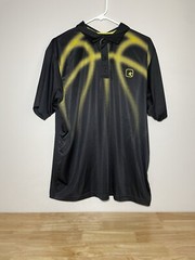 And 1 Dark Gray With Yellow Basketball Accents Polo Shirt Mens Size Large!