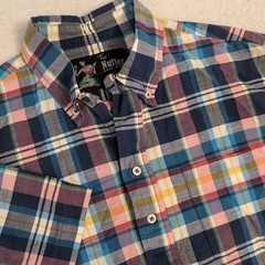 Chubbies Size Large Multicolor Plaid Cotton Short Sleeve The Nutter Popover