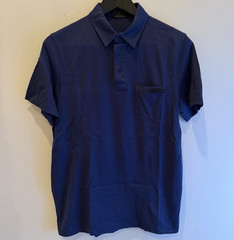 PRADA Men’s Blue Collared Solid Polo Shirt Short Sleeve Size S