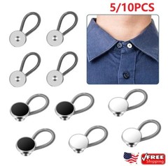 10Pcs Collar Neck Extenders Shirt Elastic Button Extender for Men Women Dress US