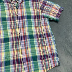 Lands’ End Traditional Fit Dress Shirt Mens XL 17-17.5 Multicolor Madras Plaid