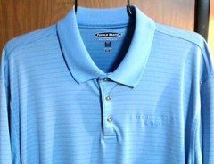 Blue Stripe PEBBLE BEACH Performance Polo Shirt,Chrysler Logo-XXL