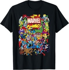 Marvel Comics Retro Classic Avengers Heroes Group Shot T-Shirt Size S – 5XL