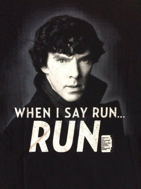 Sherlock Holmes Benedict Cumberbatch When I Say Run T-shirt Licensed New Unworn