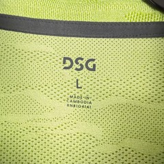 DSG Movement Jacquard Polo Mens L Pale Neon Green Polyester Spandex