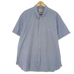 Camel Active Vintage Men’s Button-Up Shirt Blue Cotton Regular Fit XL