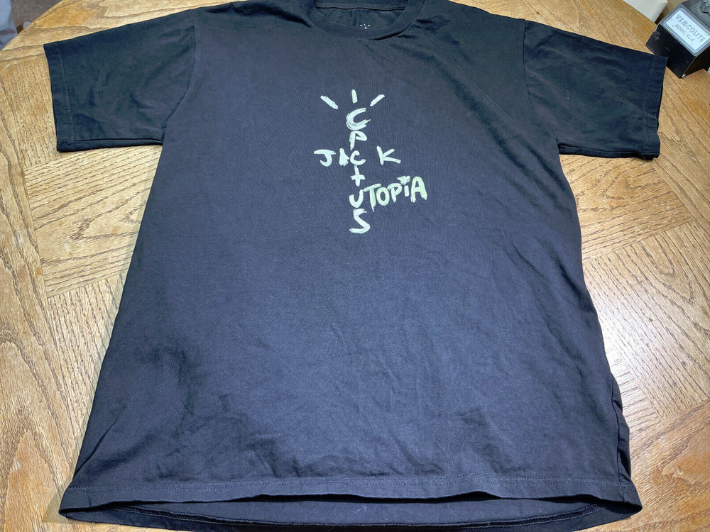 Travis Scott Cactus Jack Utopia Heavy Black T-Shirt Size Large EUC