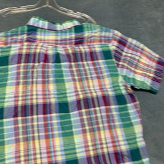 Lands’ End Traditional Fit Dress Shirt Mens XL 17-17.5 Multicolor Madras Plaid