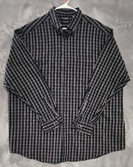 Roundtree Yorke Flannel Shirt 3XT Modern Navy Blue White Soft Portuguese Cotton