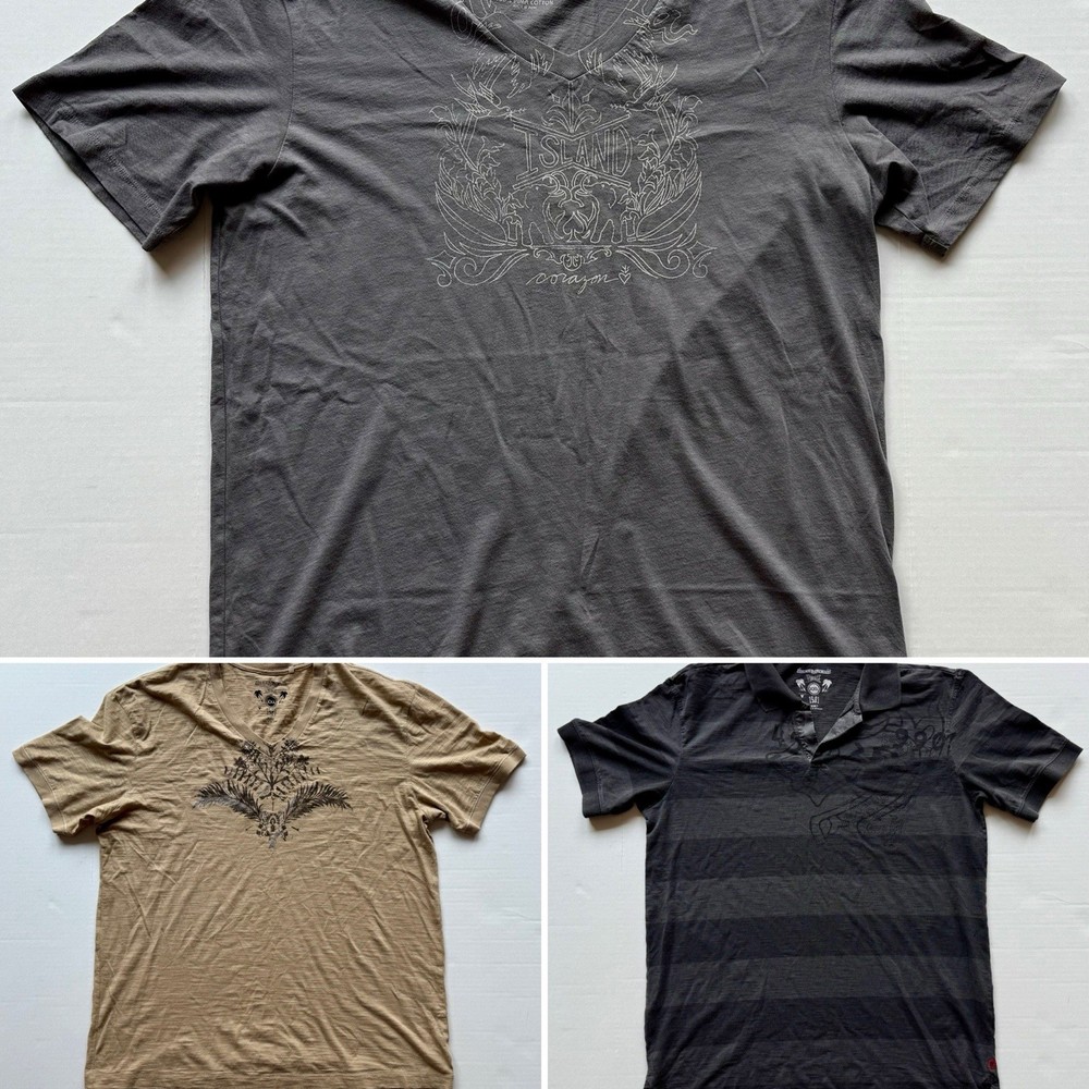 Set Of 3 Guess Jeans Mens 1 Polo Shirt , And 2 T Shirts Size XXL, 2XL