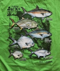 Reel Legends Florida Jacks T-Shirt, Lime Green, Size Large