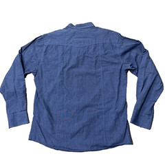SOVEREIGN CODE Metal Snap Button Shirt Men XXL Blue Military Camo Zip-Pocket 2XL