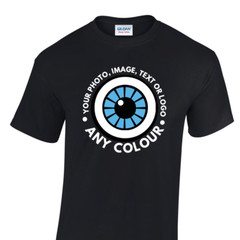 Custom Printed Tshirt • Mens Image T Shirt Personalised Garment • Photo Text
