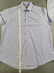 Richard James Shirt Mens 17 Inch Collar Lilac Striped Mayfair Poplin 100% Cotton
