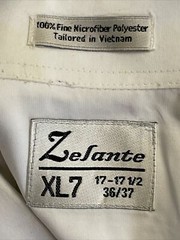 Zelante Men’s 100% Micro Fiber Polyester Formal White Long Sleeve Fitted Shirt