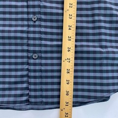 Express Performance Slim Fit Button Up Shirt Mens XL Gray Black Moisture Wick