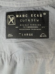 Vintage Marc Ecko Deadly Threads Button Up Shirt Large Gray Utility Military Y2K