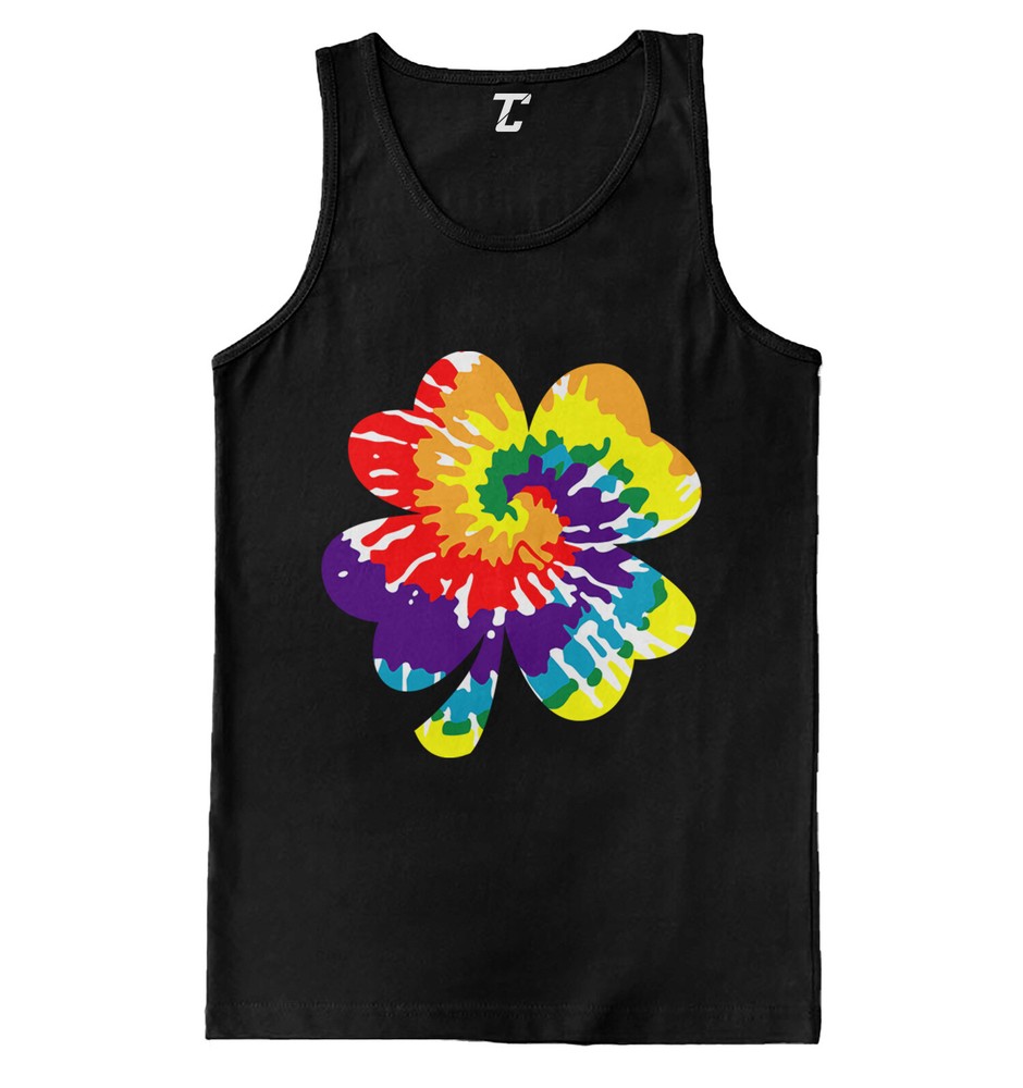 Four Leaf Clover Rainbow Tie Dye Pattern – Irish Men’s Tank Top