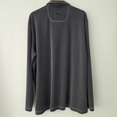 Tommy Bahama Polo Shirt Gray Long Sleeve Tencel Blend Mens XXL