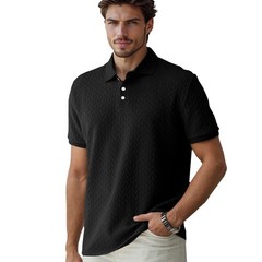 Solid Jacquard Slim Lapel Polo