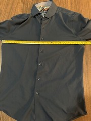 Consequence Long Sleeve Button Up Navy Dress Shirt Mens Size Small