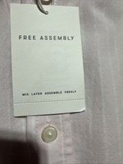 NWT Free Assembly Men’s Pink/White Striped Button Front Oxford Dress Shirt XL