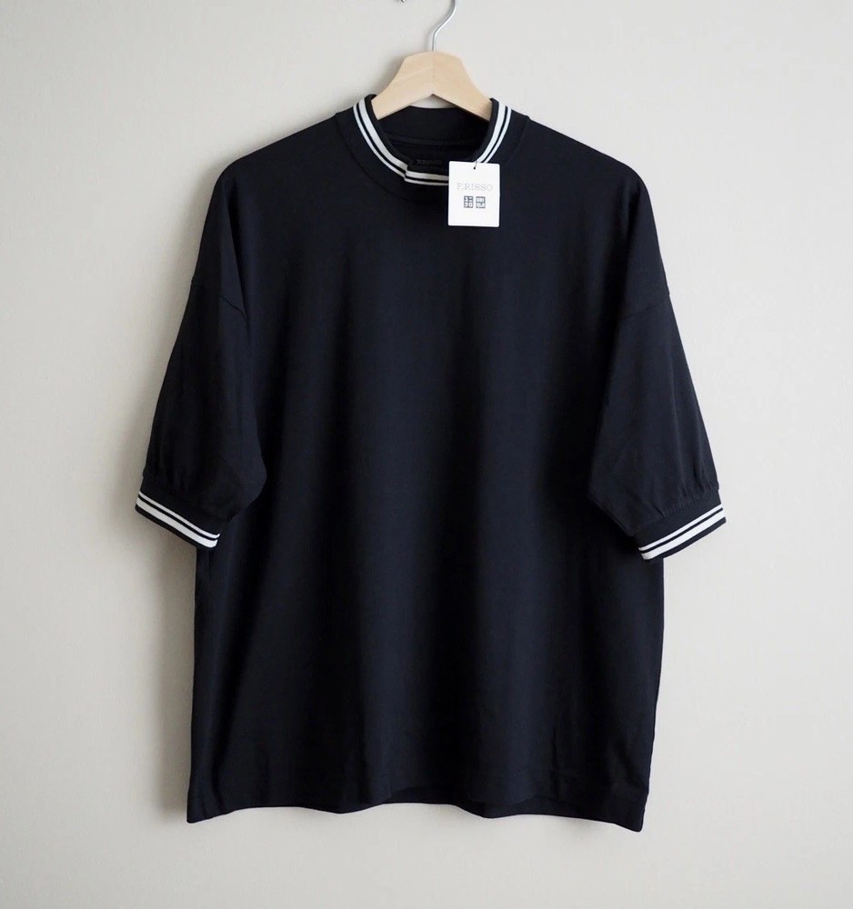 F. Risso Oversized Mock Neck Supima Cotton Uniqlo Short Sleeve T Shirt Medium