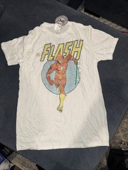 DC Comics Original The Flash Short Sleeve White T-shirt Size L 100 % Cotton NWT