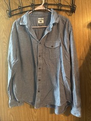 Old Navy Blue Chambray Pattern Flannel Shirt. Men’s Size Large Regular For