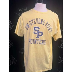 ComfortWash UW Stevens Point Pointers T-Shirt XL Yellow Ring Spun Cotton Hanes