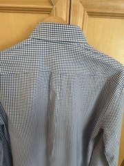 Brunello Cucinelli Blue White Gingham Check Shirt XL Basic Fit Italy Cotton