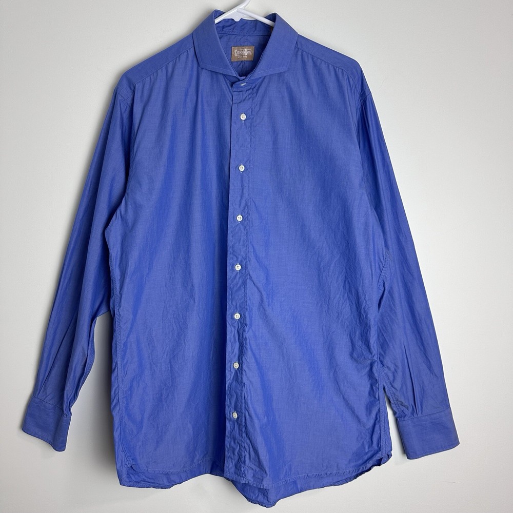 Vintage Gitman Bros Cotton Oxford Button Down Shirt Mens 16.5 35 Blue USA