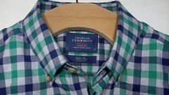 Charles Tyrwhitt Weekend Shirt Mens L Green Long Sleeve Button Up London Plaid