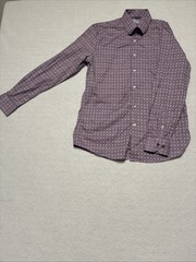 Duchamp London Purple Unique Pattern Tailored Fit Button Down Mens 16 L 41
