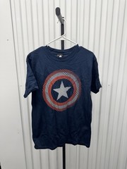 Y2K Mad Engine Marvel Captain America Shield Tshirt Size Medium Blue