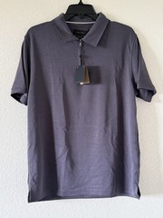 Porter & Ash Luxury Essentials Charcoal Gray 1/4 Zip Modal Polo – Size Large