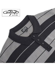 Caltop Charlie Brown Striped Polo Shirt Classic Retro Style Short Sleeve