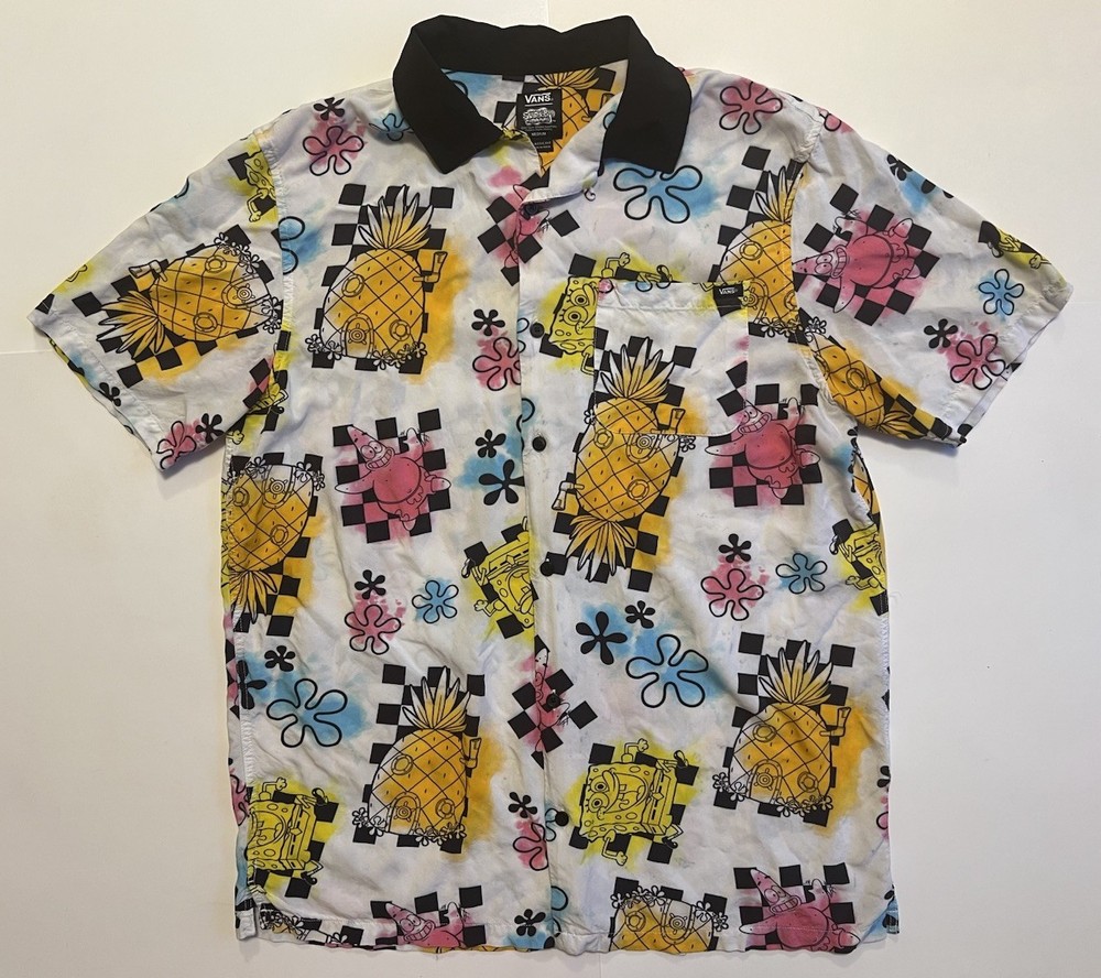 SpongeBob SquarePants VANS Button-Up Shirt Size Medium Nickelodeon Patrick Star