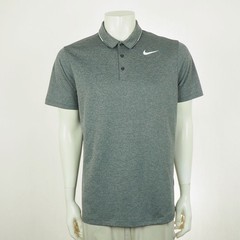 Nike Golf Polo Shirt Mens Large Heathered Gray Dri-Fit Standard Fit Performance