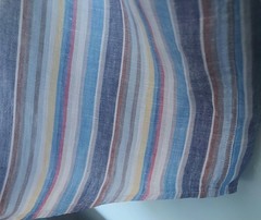 J. Mclaughlin Men’s Large Linen Long Sleeve Shirt Multi Stripe Shirt Gramercy