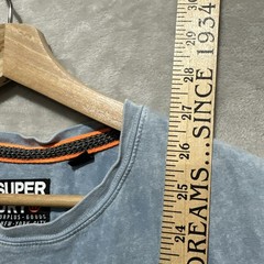 Superdry Surplus Goods Pocket Oversized Vest Top Ash Blue Washed Size Medium