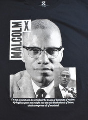 Malcom X Mens I Am Not A Racist Quote Black Shirt New 3XL