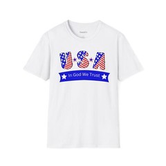 USA In God We Trust T-Shirt, Soft Style, Unisex Shirt, S-3XL