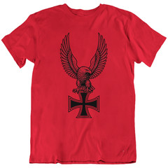 Upwing Eagle & Iron Cross Biker Vintage Retro T Shirt Tee Gift New