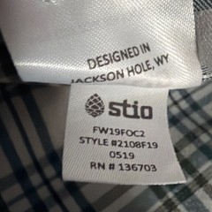 Stio Men’s Medium Long Sleeve Button Up Plaid Shirt Chest Pockets Stretch
