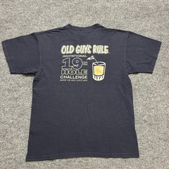Old Guys Rule 19th Hole Challenge Mens Graphic Shirt Large Blue Short Sleeve